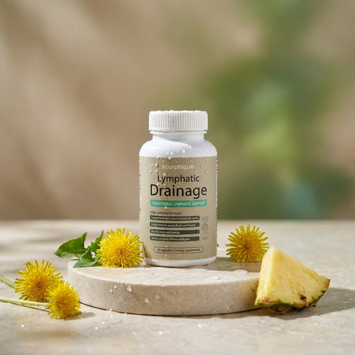 Sculptique Drenaje Linfático frasco con diente de león y piña